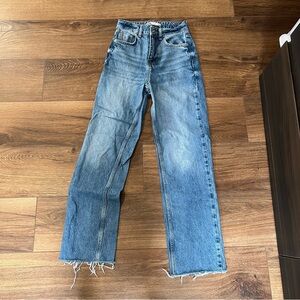 Zara Medium Wash Wide Leg Denim Jeans